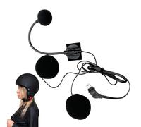 Generico Microphone pour casque avec écouteurs - Microphone de communication avec interphone pour casque et audio - Audio anti-bruit 10 broches imperméable unisexe pour cyclistes et motards adultes