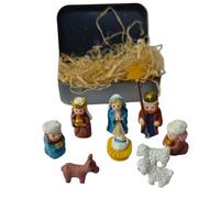 Generico Mini figurines de crèche en étain - Set compact de la Sainte Famille 3D, mini figurines sacrées religieuses 3D petites | Idéal pour bureau, maison, chambre de bureau et bureau
