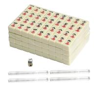 Genérico Mini jeu Mahjong - Jetons en mélamine de 20 x 14 x 10 mm et 144 pièces, édition familiale traditionnelle | Fournitures de jeux de fête de loisirs, de table portable, cadeau