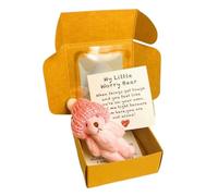 Generico Mini Ours - Peluche dans Une boîte, Poche Faite Main | avec Carte d'inspiration Douche Noël Remise de diplôme Maman Cadeau pensée Professionnels Voyageurs Artistes