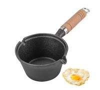 Genérico Mini Skillet - Egg Frying Pan | Egg Skillet, Cast Iron Small Cooker Pot, Wooden Handle Heat Safe Grip, Omelette Dumpling Soup Pan, for Daily Breakfast Meal Prep Cooking Noodle