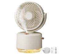 Generico Mist Fan - 1800 Mah Portable Ventilateur | Ventilateur Portable Alimenté Par Batterie Rechargeable Avec Lumière | Voyage | Dispositif De Refroidissement Air Pour La Maison, Studio, Voyage |