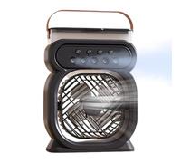 Genérico Mist Fans Ventilateur portable avec réservoir de 450 ml, 3 vitesses réglables, 7 couleurs de nuit, rechargeable USB, ventilateur de bureau et de voyage pour dormir, camping, randonnée