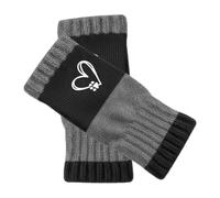 Genérico Mitaines chaudes sans doigts avec broderie en forme de cœur et confection combinée, demi-moufle tissée pour randonnée, moto, déplacements, activités extérieures