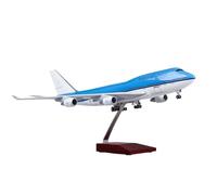 Generico Modèle 747 de 47 cm à l'échelle 1:130, avion avec lumières et roues - Modèle d'avion en résine pour collectionneurs(747 W light)
