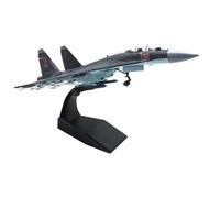 Generico Modèle de chasse russe Su-35 moulé sous pression à l'échelle 1:100 - Avion militaire en alliage avec missiles, à collectionner(Bleu)