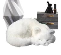 Generico Modèle de Chat en Peluche - Adorable d'animal Blanc, Doux Assis, Tendre Ornement en Peluche réaliste, Mignon Jouet décoratif de Collection | idée Cadeau pour