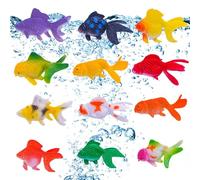 Generico Modèle poisson rouge | 12 morceaux d'animaux marins colorés avec des poissons rouges et des jouets,Vie des poissons marins animaux, décorations de faux, rouges artificiels, décorations