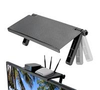 Generico Moniteur de plateau - ABS 33 x 16 cm | TV Mount Screen Storage Shelf No Drill Floating Stand | Universal Monitor Top Organizer For Router Sound Bar Camera Phone Speakers DVD Player In Bedroom