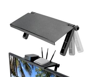 Generico Moniteur de plateau - ABS 33 x 16 cm | TV Mount Screen Storage Shelf No Drill Floating Stand | Universal Monitor Top Organizer For Router Sound Bar Camera Phone Speakers DVD Player In Bedroom