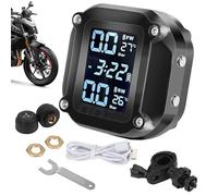 Generico Moniteur de pression des pneus - Détecteur de moto avec écran LCD | de de la pression en réel imperméable et fiable équipé de gestion de l'alimentation avec capteur Este