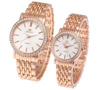 Generico Montre à quartz analogique avec diamants, montres décontractées en acier inoxydable pour hommes et femmes cadeaux romantiques de mariage, Femme-i