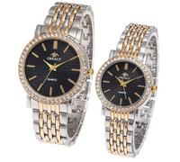 Generico Montre à quartz analogique avec diamants, montres décontractées en acier inoxydable pour hommes et femmes cadeaux romantiques de mariage, Femme-C