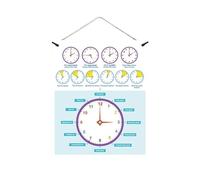 Genérico Montre d'apprentissage du temps - Horloge d'enseignement à effacement à sec de l'écriture | Outil de pratique du temps de travail double face | Mignon