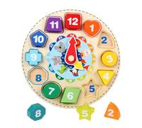 Genérico Montre de classification en bois, horloge d'enseignement - Jouet assorti - Activité d'apprentissage pour habiletés motrices fines, jouet de jardin d'enfants pour enfants de 3 ans