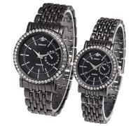 Generico Montres cadeaux pour couple hommes et femmes Montres romantiques à quartz en acier inoxydable avec diamants, Homme-e