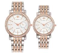 Generico Montres cadeaux pour couple hommes et femmes Montres romantiques à quartz en acier inoxydable avec diamants, Homme-b