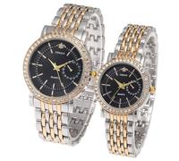 Generico Montres cadeaux pour couple hommes et femmes Montres romantiques à quartz en acier inoxydable avec diamants, Homme-c