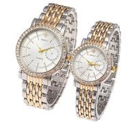 Generico Montres cadeaux pour couple hommes et femmes Montres romantiques à quartz en acier inoxydable avec diamants, Homme-D