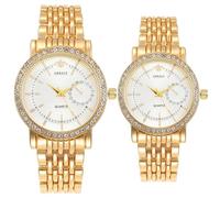 Generico Montres cadeaux pour couple hommes et femmes Montres romantiques à quartz en acier inoxydable avec diamants, Homme-F