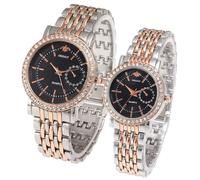 Generico Montres cadeaux pour couple hommes et femmes Montres romantiques à quartz en acier inoxydable avec diamants, Homme - A