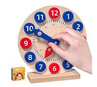 Generico Montres éducatives pour - En bois - Avec 18 cartes | Pour les exercices de démonstration, les heures d'enseignement, les heures de lecture