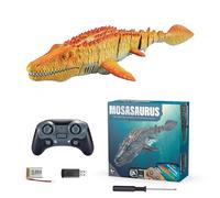 Genérico Mosasaurus Jouet aquatique - Dinosaure nageur RC, conception de télécommande, structure imperméable, fonction de pulvérisation de lumière, dans la piscine, jeu de bain, jouet d'animaux