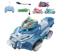 Genérico Moto de cross télécommandée - Voiture de dérive avec rotation à 360 degrés - Jouets de moto avec son et lumières - Pour en intérieur, fêtes d'anniversaire, sol