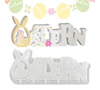 Generico Moule en silicone de Pâques pour créer des lettres en silicone pour lapins | pour ornements de Noël, décorations de Pâques, ornements en plâtre, art en résine, accents pour la