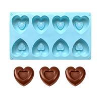 Generico Moule en silicone en forme de coeur, Sťampo pour chocolat à Fòrma , antiadhésive 8 cavités, Stâmpo Pèr Sweet D́i San, bonbons, savon, Pe Pudding Dï gelée, fondant, roi