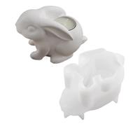 Generico Moule pour chandelier en forme de lapin - Moule en silicone pour Pâques | en plâtre pour lapins pour ornements parfumés | Matériau flexible de retrait facile - pour projets d'AR