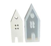 Generico Moule silicone cœur phare maison alimentaire 3 tailles 3,8 - 16,3 cm - Moule à craie ciment résine pour pâtisserie DIY, bougie, savon, décoration de dessert cadeau