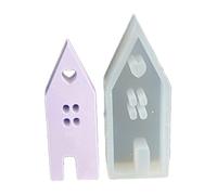 Generico Moule silicone cœur phare maison alimentaire 3 tailles 3,8 - 16,3 cm - Moule à craie ciment résine pour pâtisserie DIY, bougie, savon, décoration de dessert cadeau