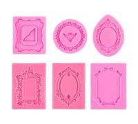 Genérico Moules en silicone époxy | 6 pièces Food Grade Nonstick DIY - Rétro Frame Epoxy Résine Moules Silicone - Pour Home Decor DIY Crafts Art Projects Fondant Chocolat Candy Cookie Baking