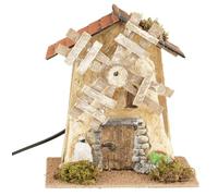 Generico Moulin à vent avec pales en bois fonctionnant cm 16 x 11,5 x 17 h