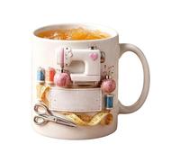 Generico Mug à thème cousu - drôle en céramique 350 ml | Café à thème quilting - Pour jus, bière, lait, soda, thé, boissons, maison, école, bureau, dortoir, restaurant