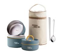 Generico Multi Layer Lunchbox - Home Stackable Stainless Steel Compartment Snack Box, Portable Food Container with Lunch Bag, Stackable Leakproof Stainless Steel Food Container, Snack Compartment