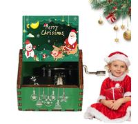 Genérico Musique à manivelle de Noël | Musique à manivelle en bois sculpté classique | en bois, convient pour anniversaire, Noël, souvenir de fête des mères, Thanksgiving