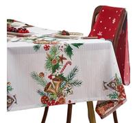 Genérico Nappe de Noël - 140 x 140 cm - Décoration pour nappe - Housse pour table de salle à manger, réunion de famille ou événement festif