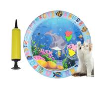 Generico Niche à eau pour animaux de compagnie, tapis rempli d'eau pour chats - Base réfrigérante anti-goutte gonflable avec pompe, pour maison animaux domestiques, chiens, jeu intérieur extérieur