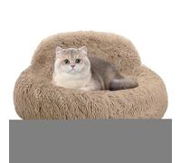 Generico Niche confortable pour chiens, à beignets ronds pour chiens, lavable avec bords levés pour se détendre intérieur, salon, chambre à coucher, appartement aire de jeux jour nuit tempête