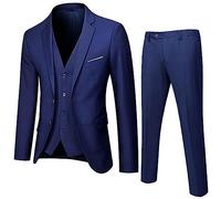 Générico Niños pequeños bebés Primavera otoño sólido Manga Larga Pantalones Abrigo Chaleco trajes 3 piezas Traje ropa (Navy, 16-17 Years)