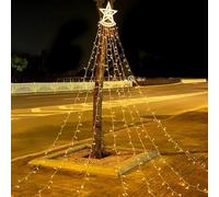 Generico Noël extérieur | LED de 3,1 m avec minuterie à distance - Noël en cascade à énergie solaire pour jardin, patio, porche, arbre, salon, fête, mariage,