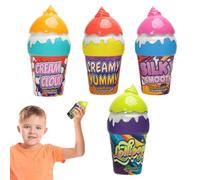 Generico Non-Spillable Ice Cream Bubble Bottles - 4pieces Bubble Bottles for Kids | Bubbles Solution Bottle | Educational Interactive Summer Activities, Non-Spill Children Sensory Toys for Outside