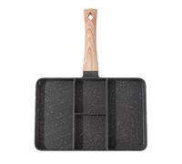 Generico Nonstick Divided Grill Pan Multifunctional Non Stick Four Hole Pots, Section Square Grill Pan, Section Breakfast Meal Skillet Griddle Dividedd, Divided For Eggs set