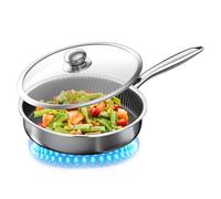 Genérico Nonstick Frying Pans - Nonstick Fry Pans | Skillet en acier inoxydable avec joint | Thick Durable Uncoated Pan, for Induction Stove Home Cooking Apartment Restaurant Camping BBQ