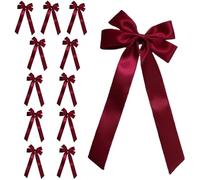 Genérico Nœuds de Noël pour arbre - Décorations réutilisables 11,5 x 18,5 cm - Décoration de 12 nœuds de Noël, pour intérieur, porte principale, cuisine, maison, fête, cadeau extérieur