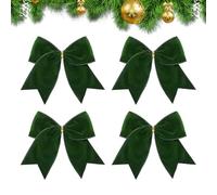 Generico Nœuds de velours pour Noël, 4 pièces de décorations charmantes, décoration d'arbre de Noël, pour guirlande de fenêtre, porte escalier, maison, bureau, jardin, fête