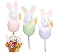 Genérico Oeuf de Pâques - Lot de 3 tiges décoratives pour bouquets de fêtes, pour décorer la maison, le bureau, le salon, la chambre, le bureau, le bureau, le bureau, le bureau, le bureau, la