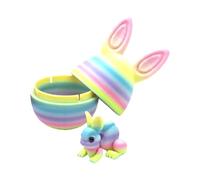 Genérico Oeufs de Pâques imprimés en 3D amusants avec dégradé d'arc-en- , figurines de lapin de Pâques, jouets amusants, pour intérieur maison, chambre, fête des , famille